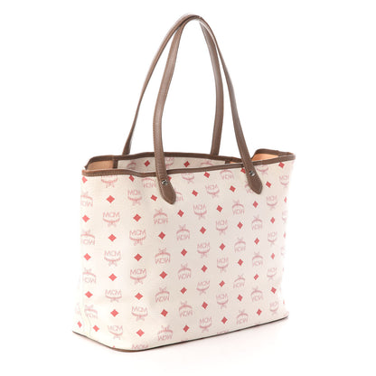 MCM Visetos Striped Munich Lion Tote White 3 of 9