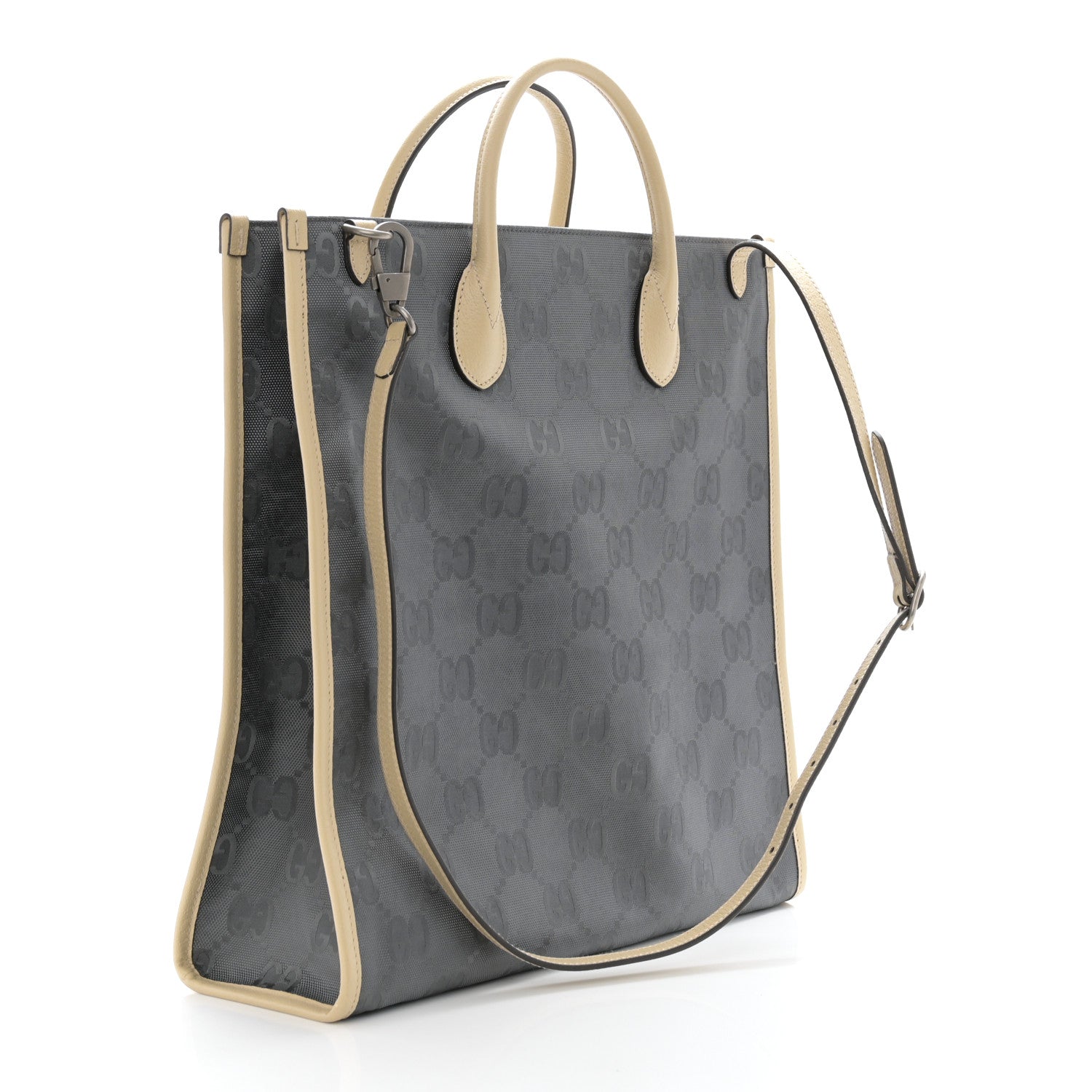 Gucci Econyl Nylon Monogram Off The Grid Long Tote Bag Graphite Grey New Plaster 3 of 9