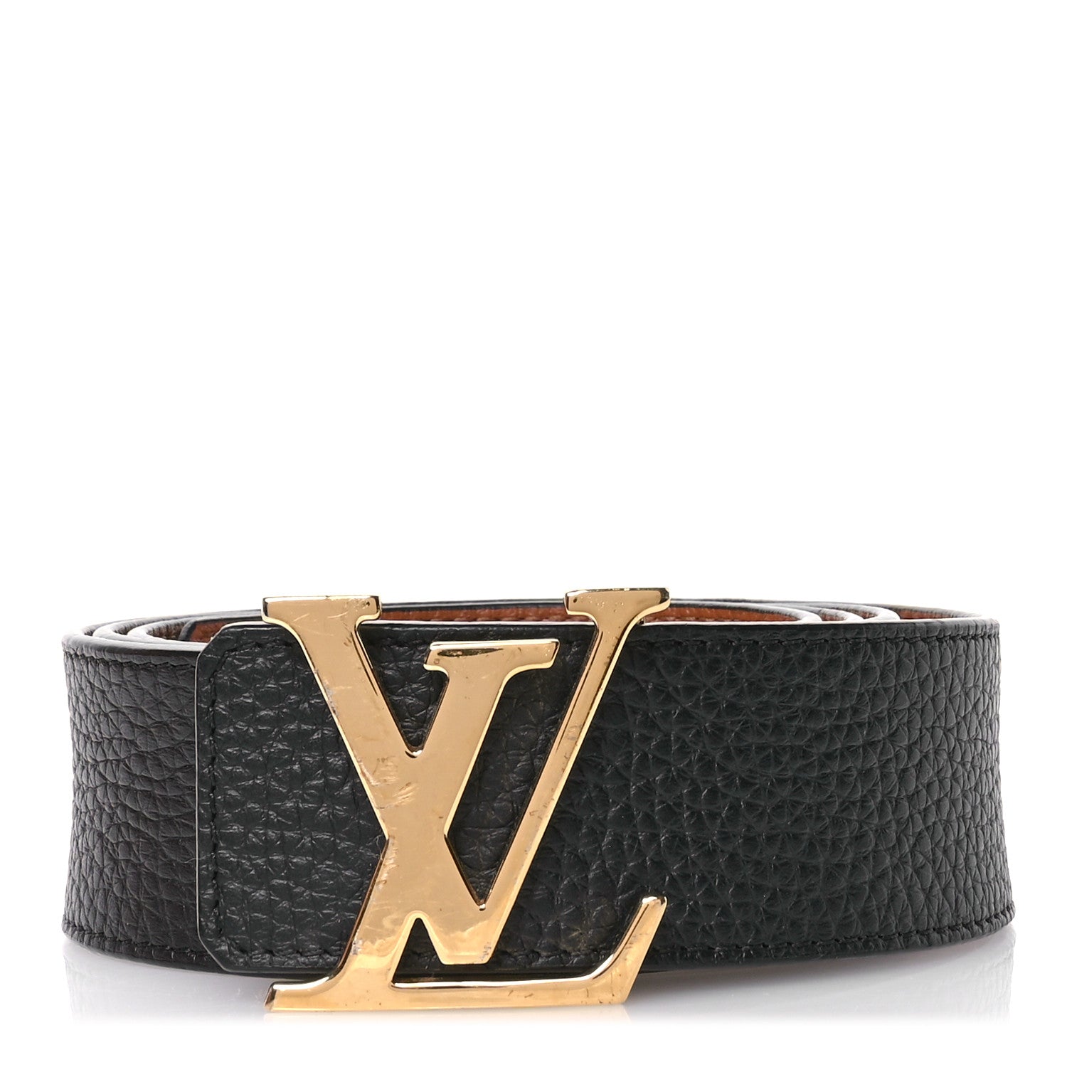 Louis Vuitton Taurillon Calfskin 30mm LV Initiales Reversible Belt 100 40 Black 1 of 7