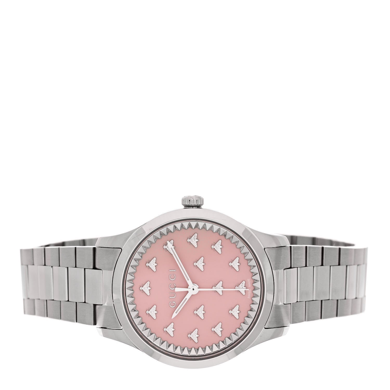Gucci Stainless Steel 32mm G-Timeless Bee Quartz Watch Pink 2 of 6