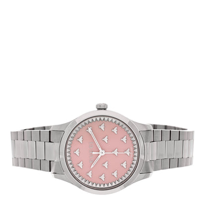 Gucci Stainless Steel 32mm G-Timeless Bee Quartz Watch Pink 2 of 6