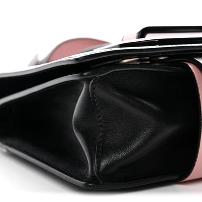 Prada City Calf Plex Ribbon Bag Black Rosa 8 of 9