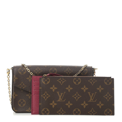 Louis Vuitton Monogram Pochette Felicie Chain Wallet Fuchsia 1 of 12