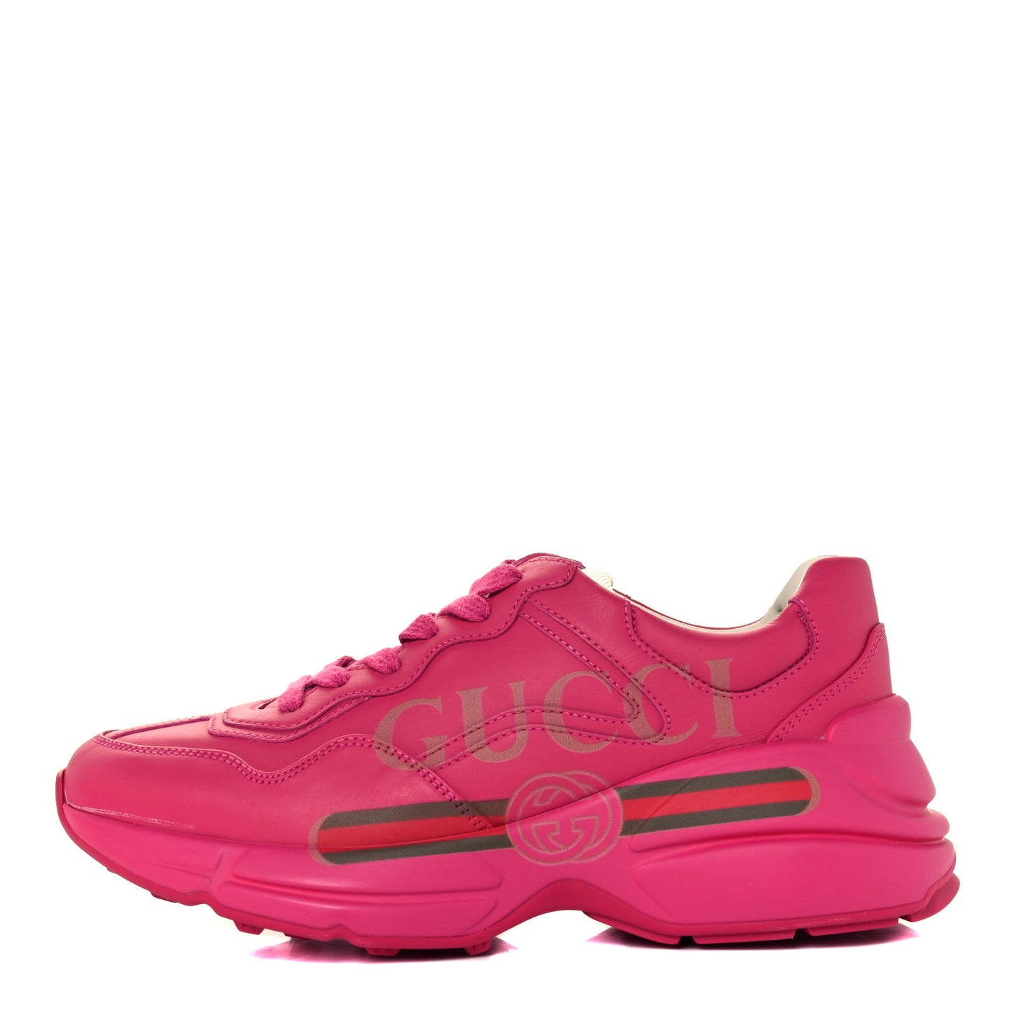 Calfskin Logo Womens Rhyton Sneakers 36.5 Box Pink