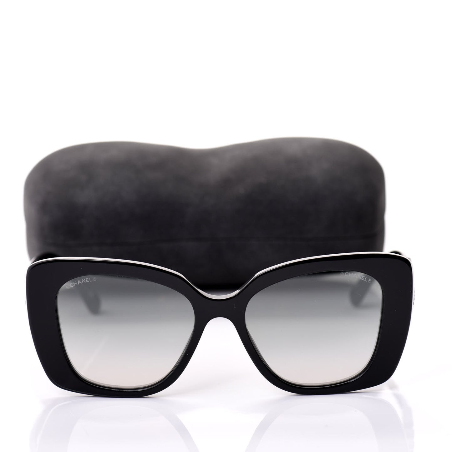 Acetate Strass Square Sunglasses 5422 Black