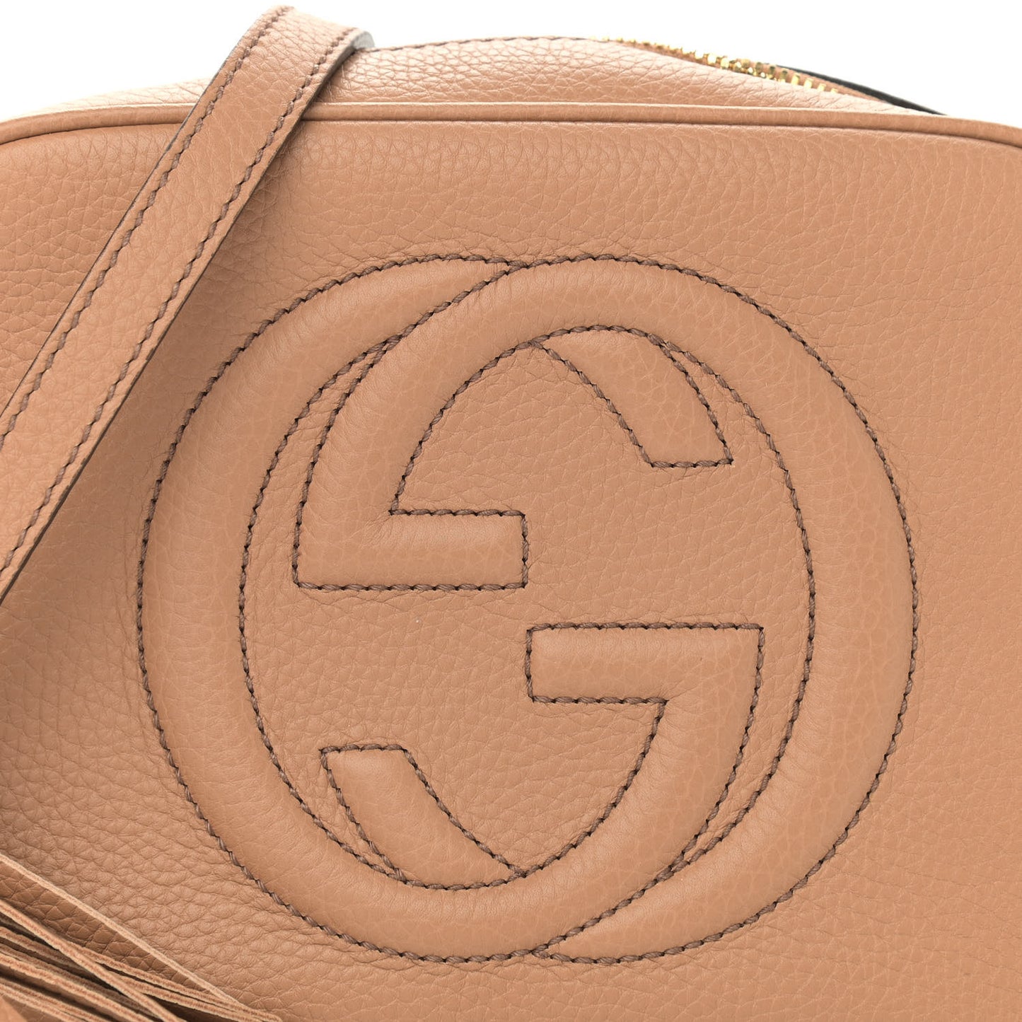 Pebbled Calfskin Small Soho Disco Bag Camelia