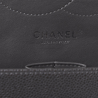 Chanel Caviar Quilted Jumbo Double Flap Dark Grey 7 of 10