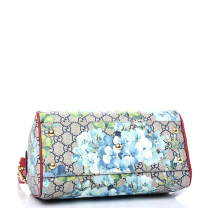 Gucci GG Supreme Monogram Blooms Small Boston Beige Blue Navy Hibiscus Red 4 of 10