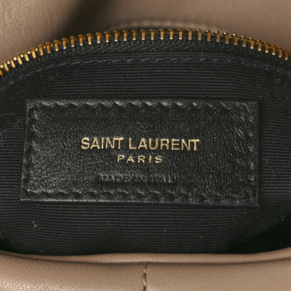 Saint Laurent Lambskin Quilted Small Loulou Puffer Monogram Chain Satchel Dark Beige 7 of 10