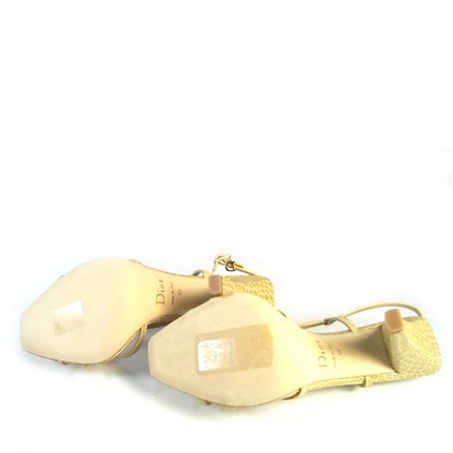 Christian Dior Leather Piedra Sandals 39 Beige 5 of 9