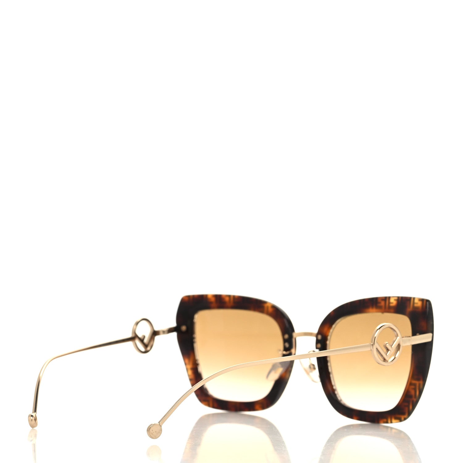 Fendi Acetate Metal F is Fendi FF Square Cat Eye Sunglasses FF 0424/F/S Havana 4 of 6