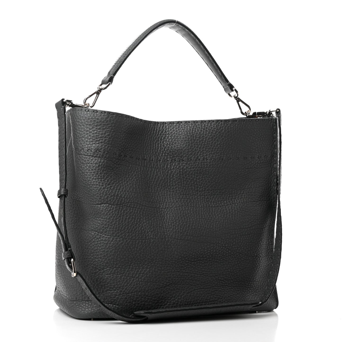 Cuoio Romano Selleria Large Anna Bucket Bag Asfalto