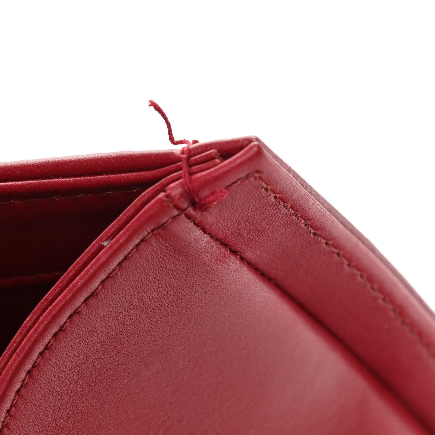 Calfskin Chevron Quilted Medium Boy Flap Dark Red