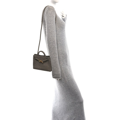 Bottega Veneta Ostrich Mini Andiamo Shoulder Bag Limestone 2 of 10