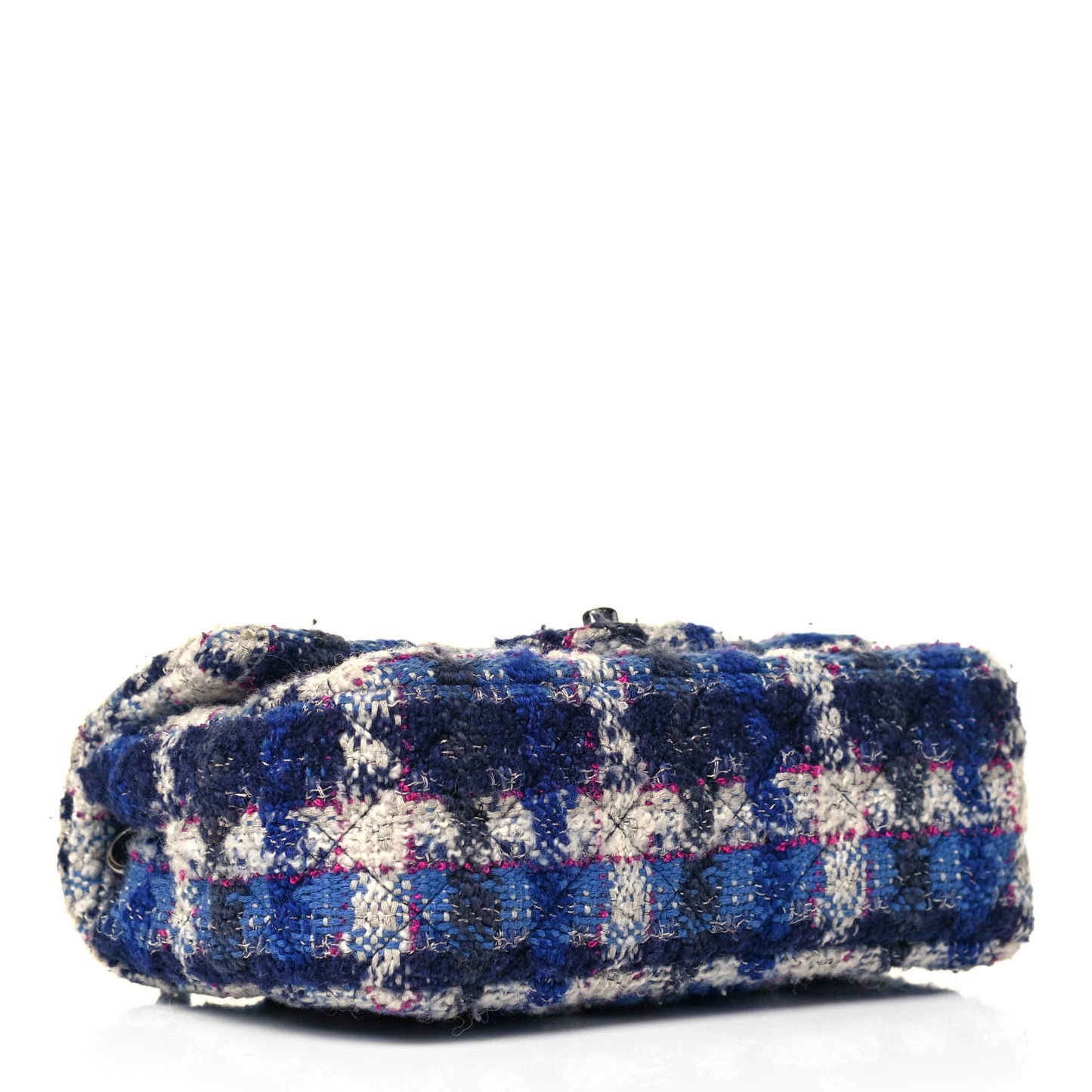 Tweed Quilted Mini Rectangular Flap Blue Multicolor