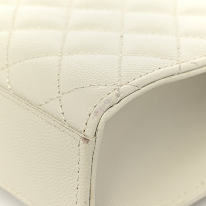 Saint Laurent Grain De Poudre Textured Mixed Matelasse Medium Triquilt Monogram Satchel Crema Soft 12 of 17