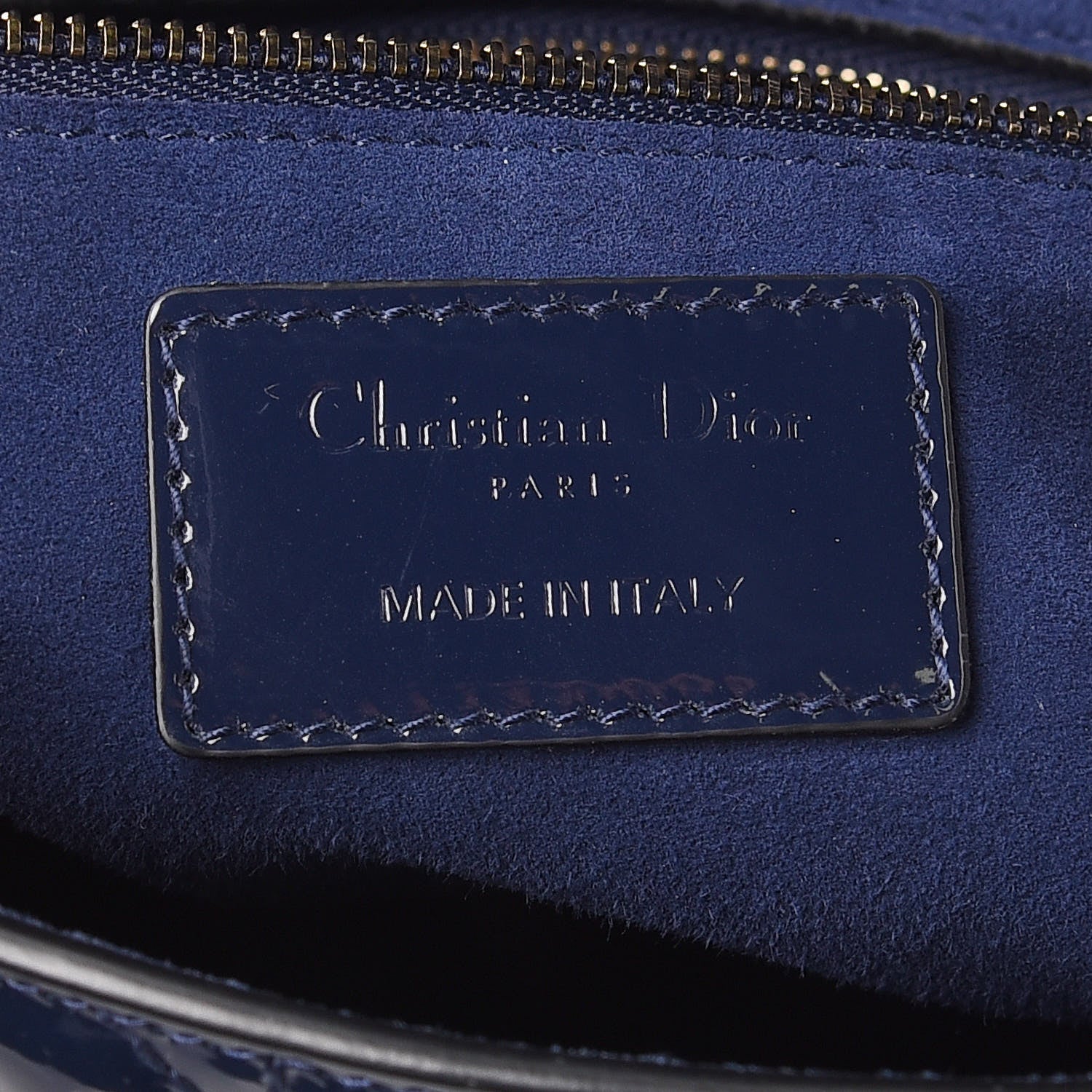 Christian Dior Patent Cannage Medium Lady Dior Navy Blue 6 of 12