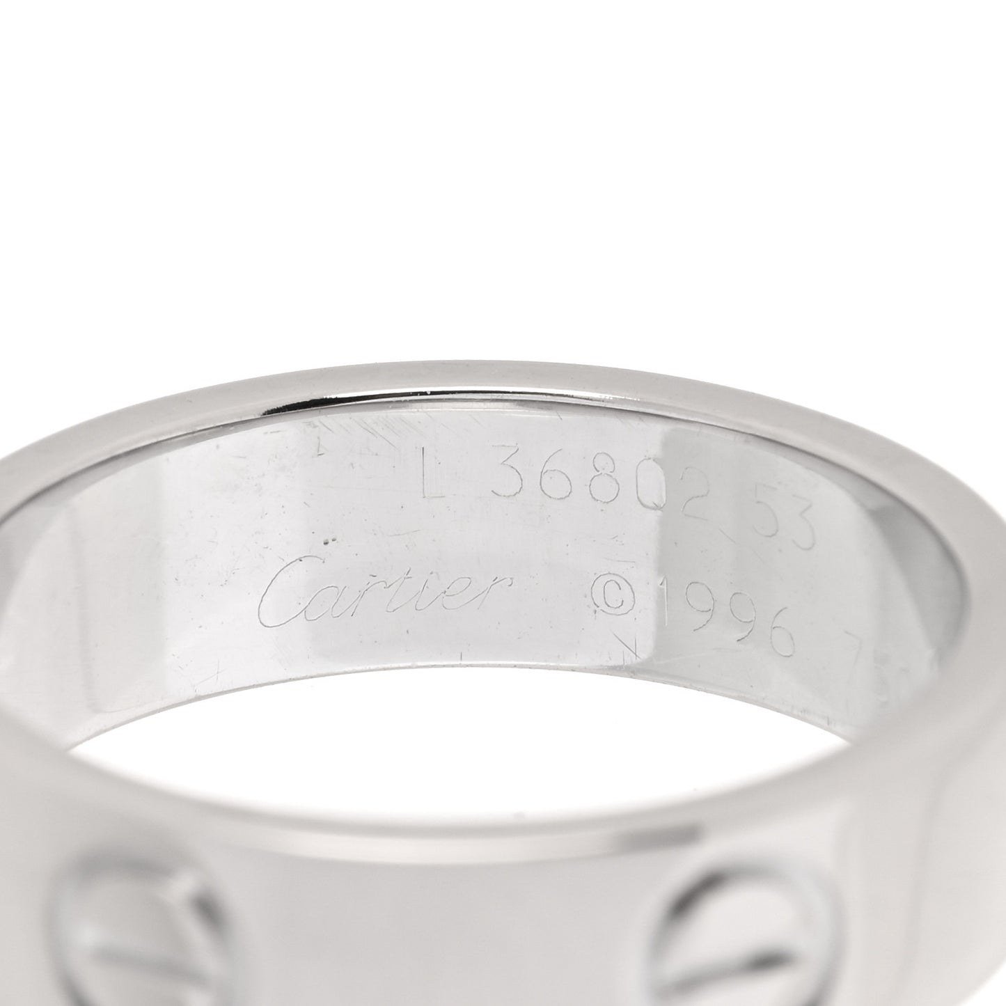 18K White Gold 5.5mm LOVE Ring 53 6.25