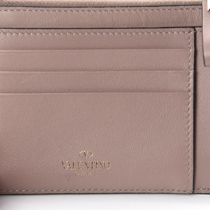 Valentino Garavani Calfskin Rockstud Coin Case Card Holder Poudre 6 of 7