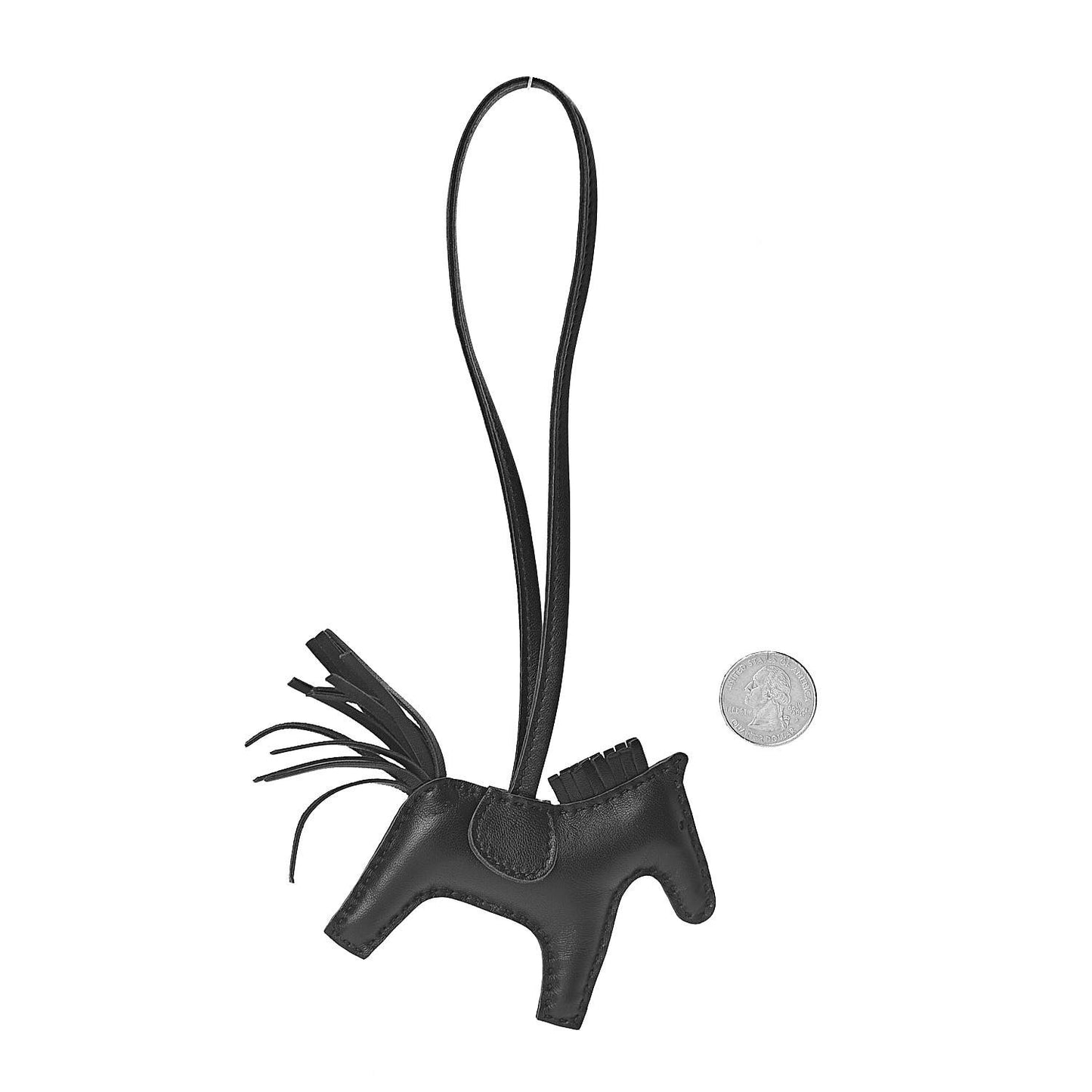 Milo Lambskin Grigri Rodeo Horse Bag Charm PM So Black