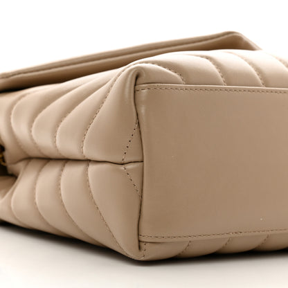Saint Laurent Calfskin Y Quilted Monogram Small Loulou Chain Satchel Dark Beige 9 of 11