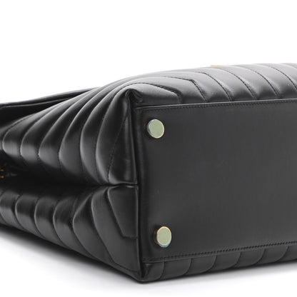 Saint Laurent Calfskin Y Quilted Monogram Large Loulou Chain Satchel Black 10 of 11