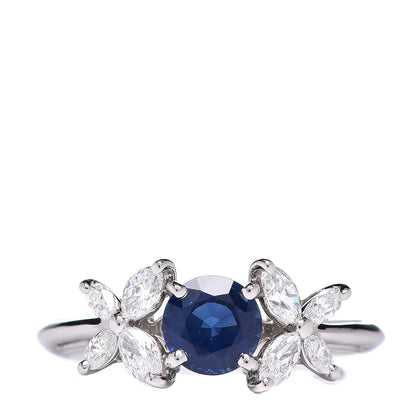 Tiffany Platinum Diamond Tanzanite Victoria Ring 54 7 1 of 6