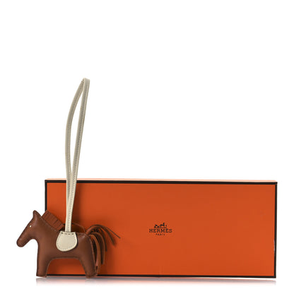 Hermes Milo Lambskin Grigri Rodeo Horse Bag Charm PM Craie Gold Pain D'epice Epice 5 of 5