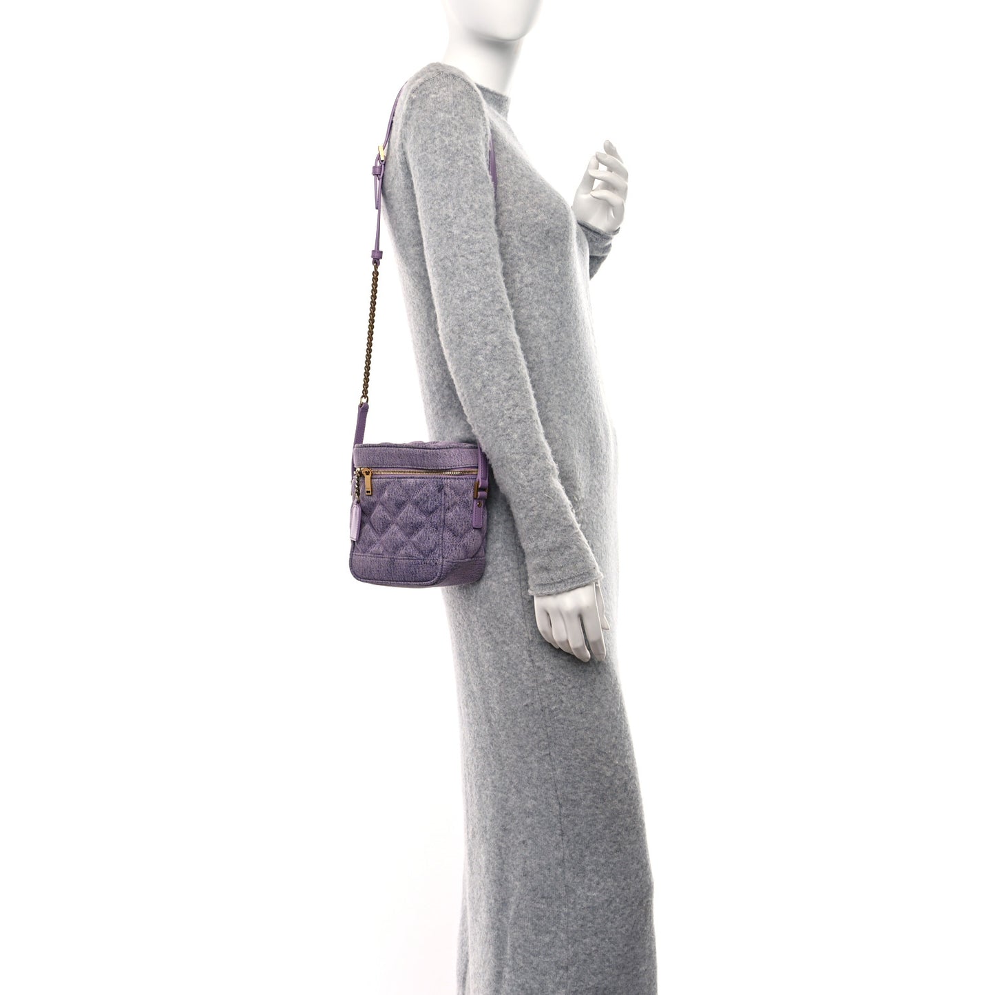Denim Quilted 80's Vanity Bag Bleached Lilac