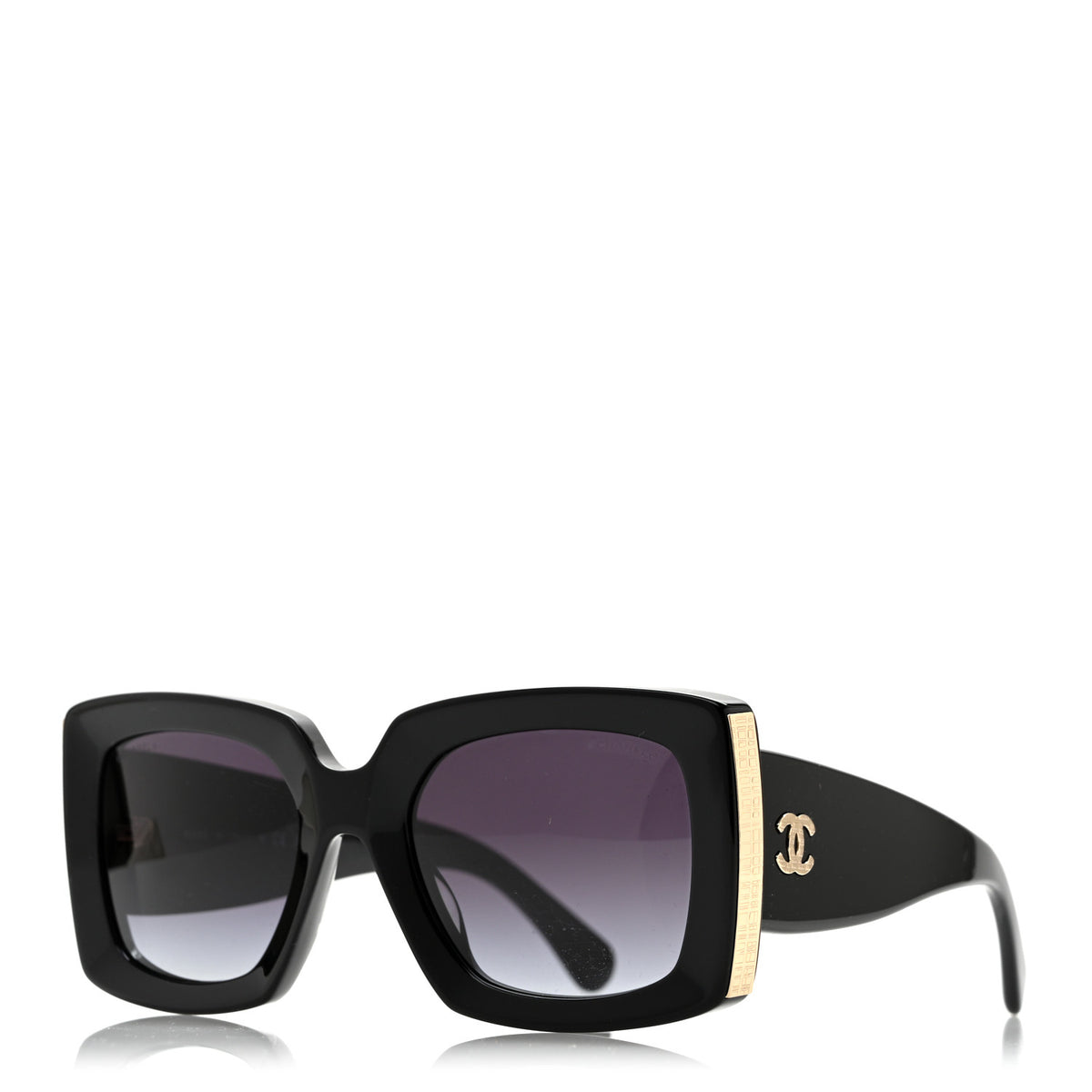 Chanel Acetate Rectangle Sunglasses 5435-A Black 1 of 8
