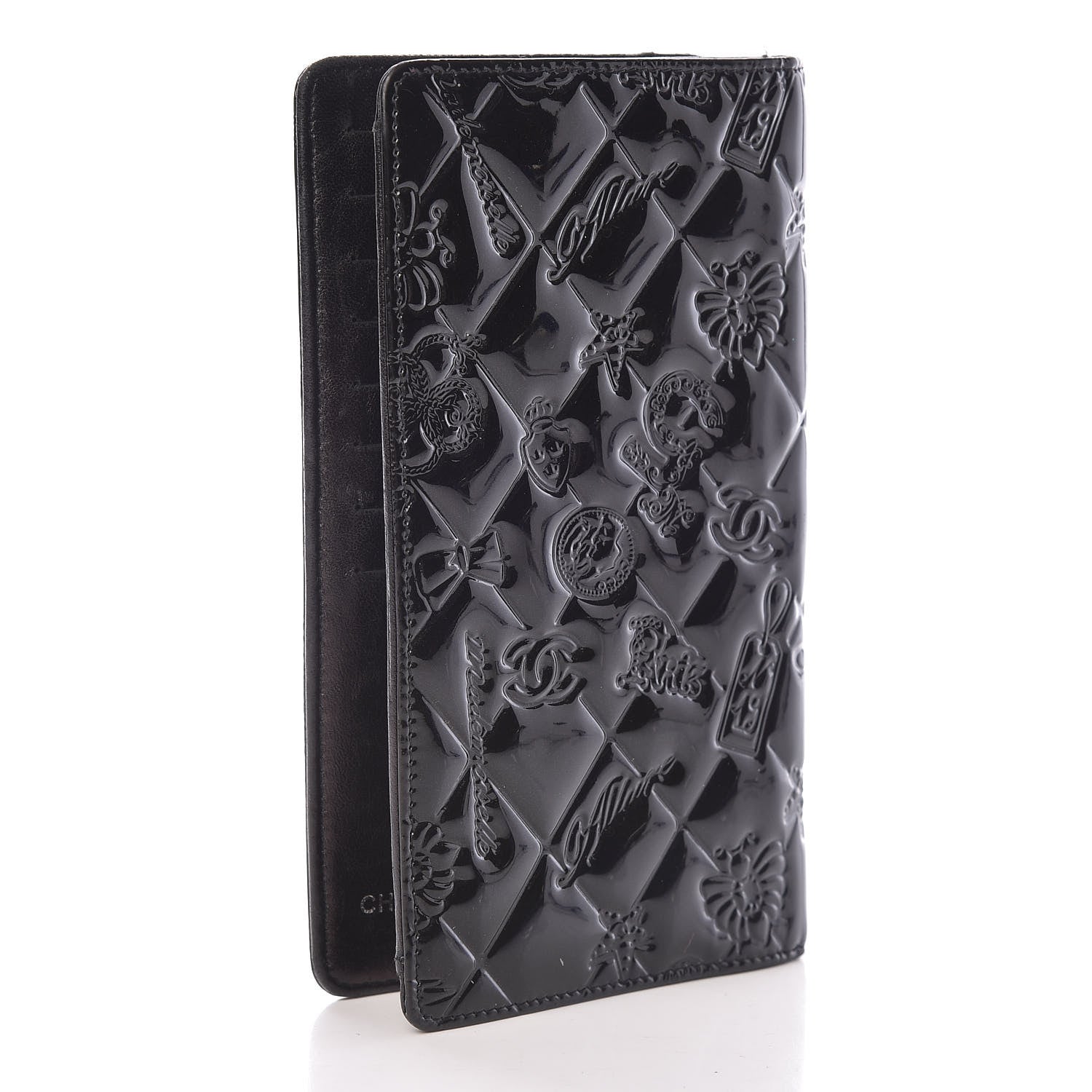 Chanel Patent Calfskin Lucky Symbols Yen Wallet Black 3 of 14