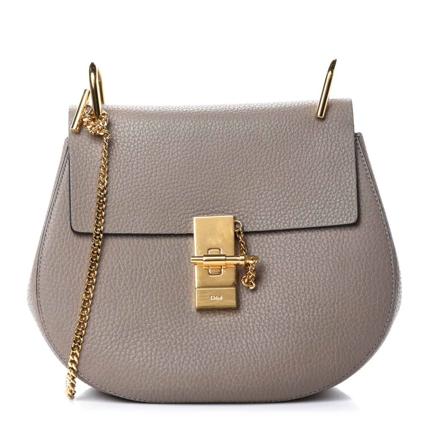Grained Lambskin Drew Shoulder Bag Motty Grey
