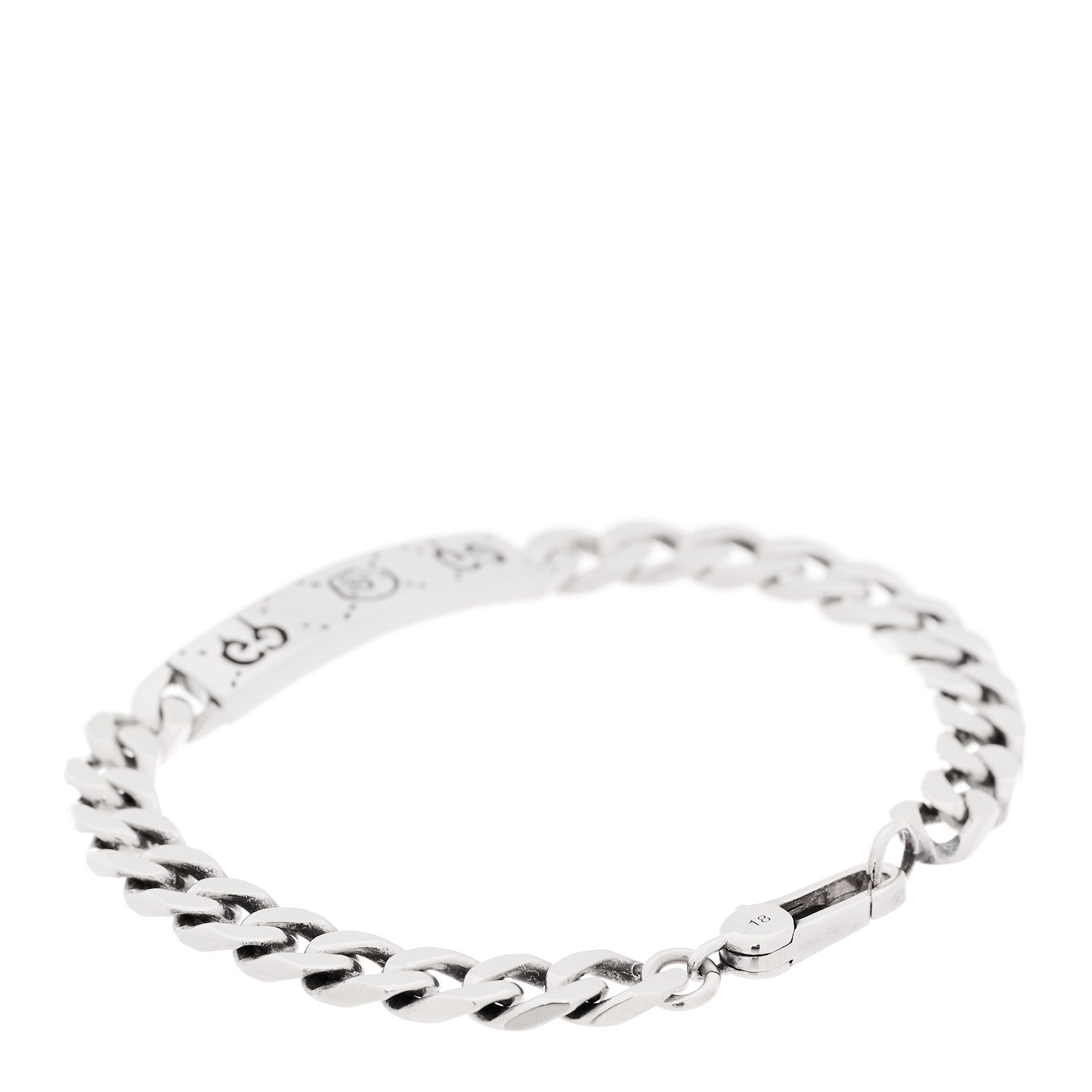 Gucci Sterling Silver GucciGhost Hamlet Skull ID Chain Bracelet 3 of 5