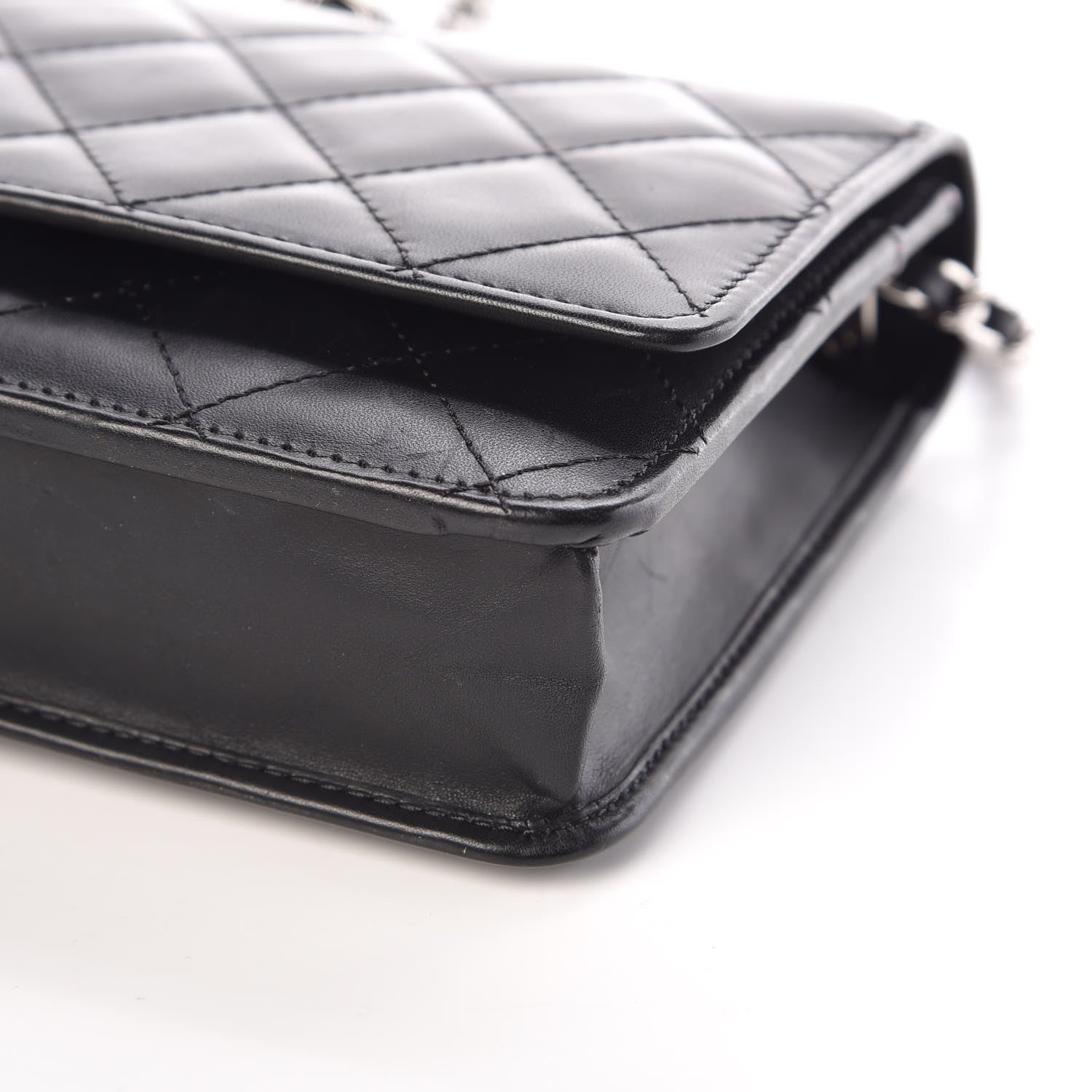 Chanel Calfskin Quilted Cambon Wallet On Chain WOC Black 10 of 10