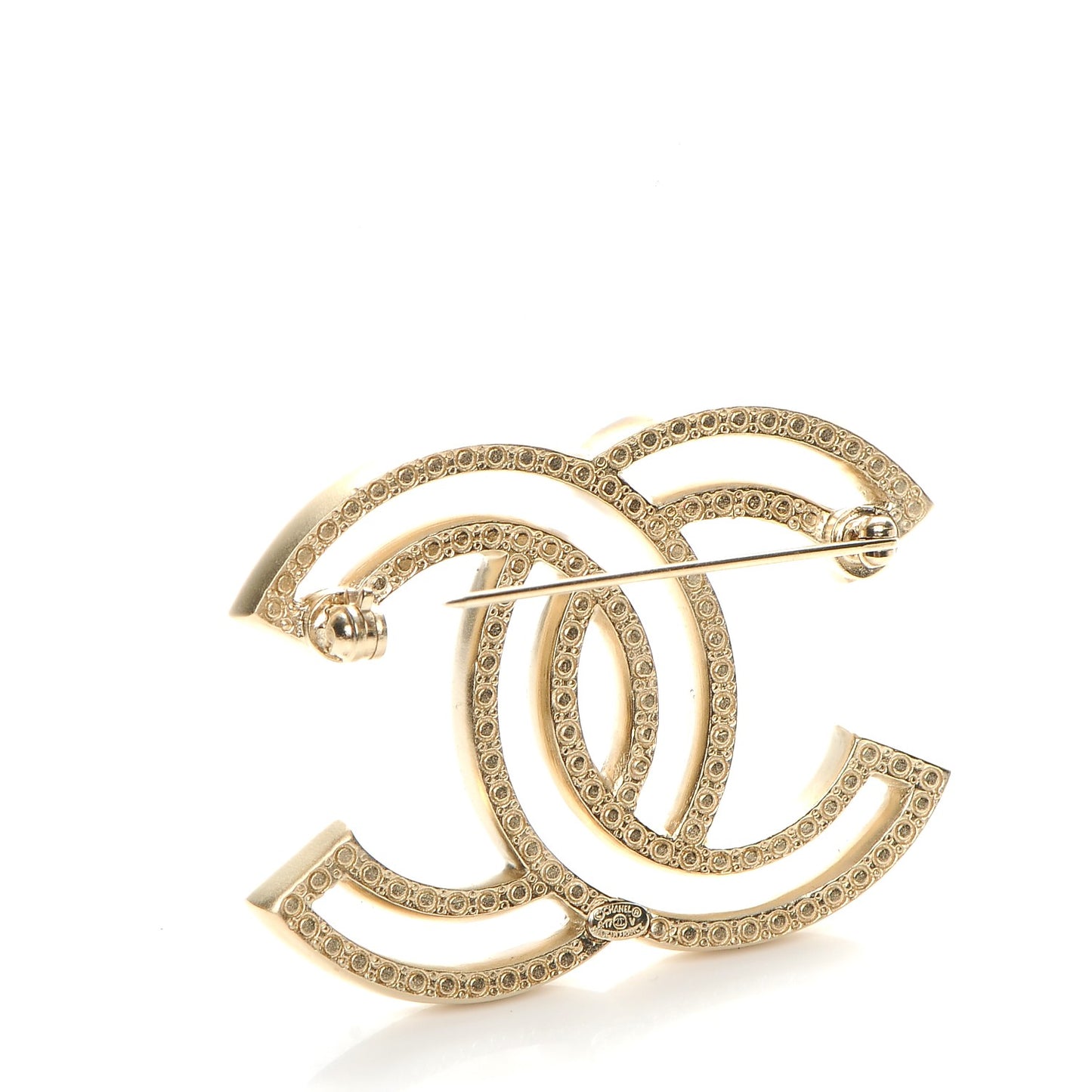 Crystal CC Brooch Light Gold