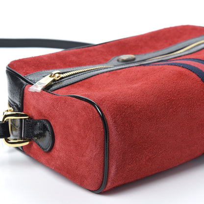 Gucci Suede Patent Web Small Ophidia Shoulder Bag Hibiscus Red Black 8 of 10