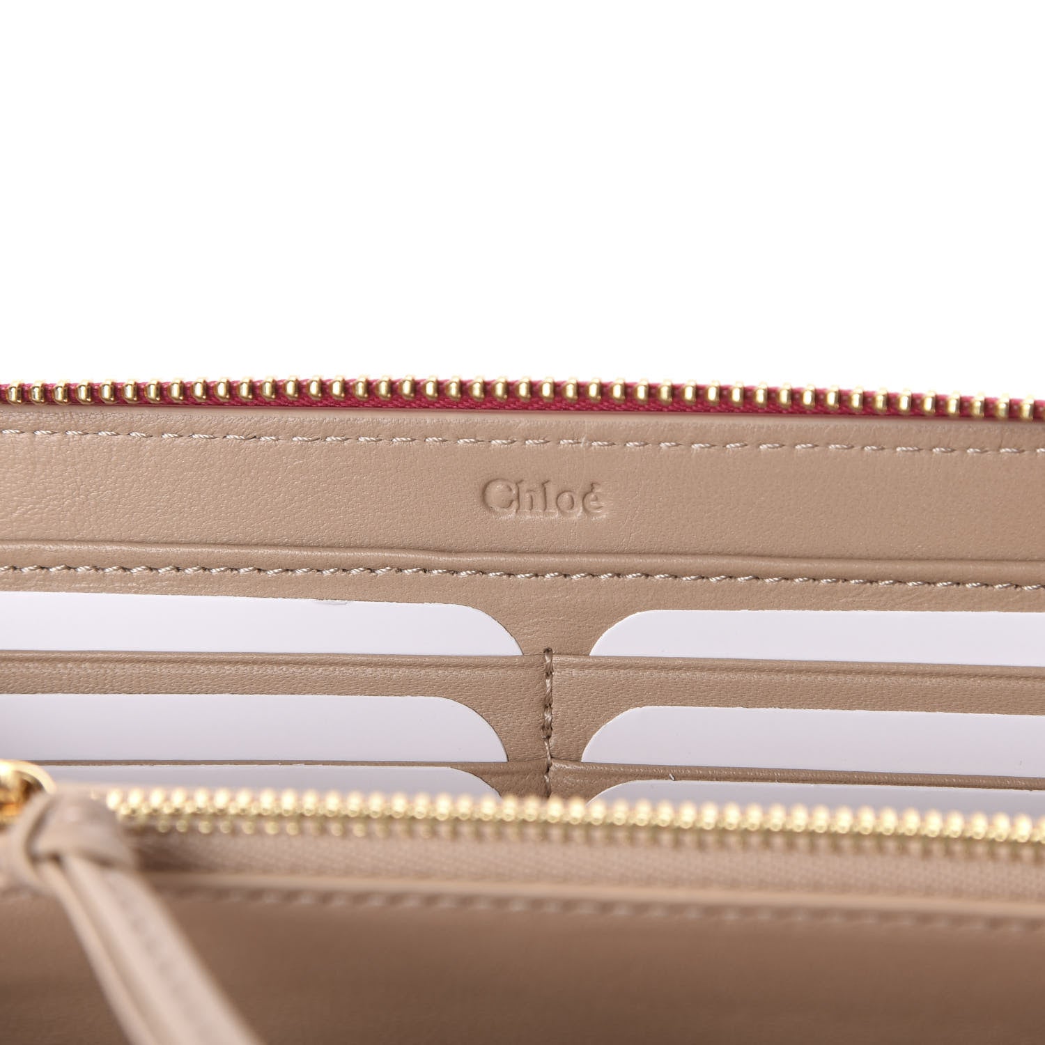 Chloe Grained Lambskin Drew Long Zipped Wallet Fuchsia Rose 8 of 10