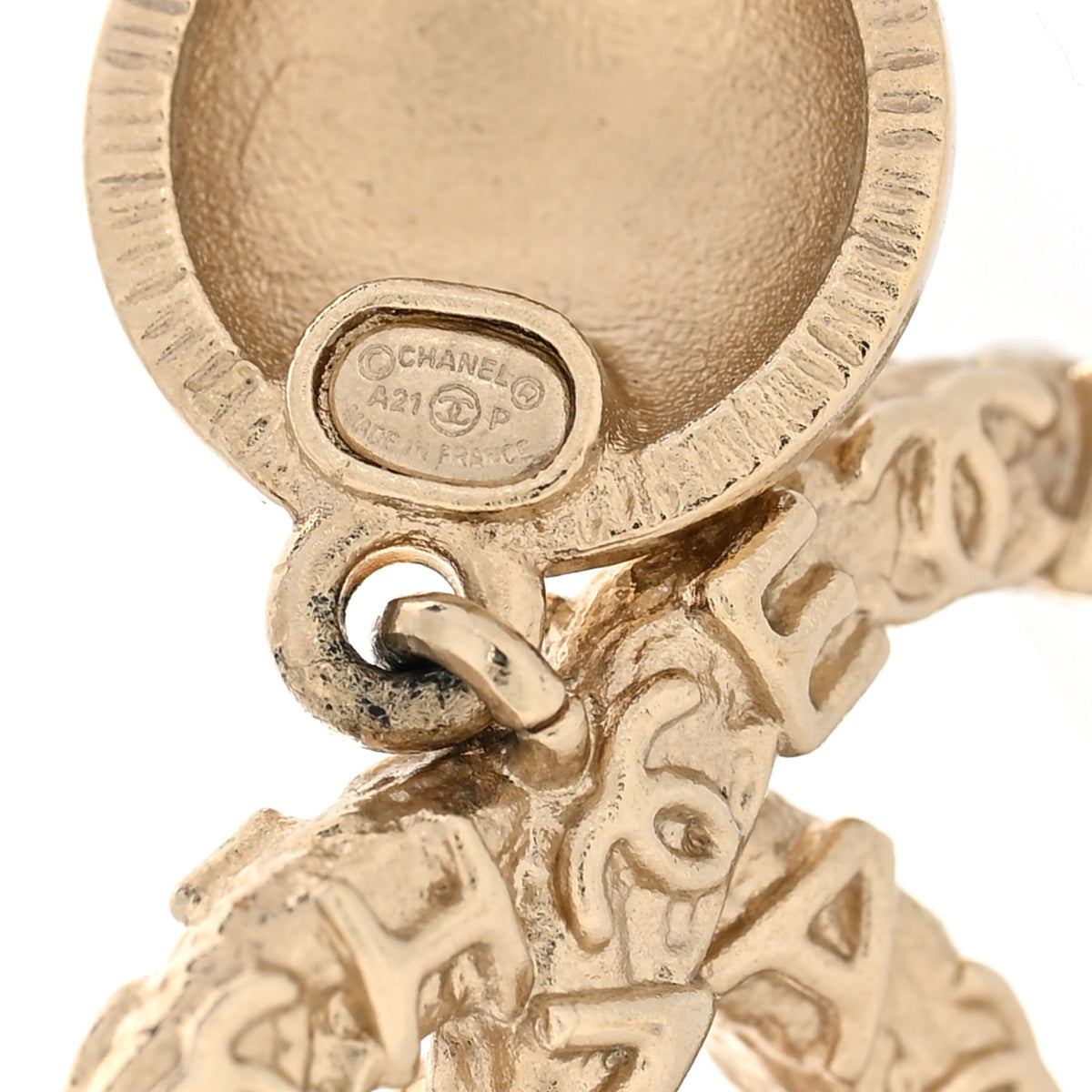 Chanel Crystal CC Drop Logo Earrings Gold 4 of 5