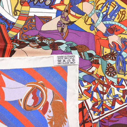 Hermes Silk Mademoiselle Soie Pocket Square Scarf 4 of 4