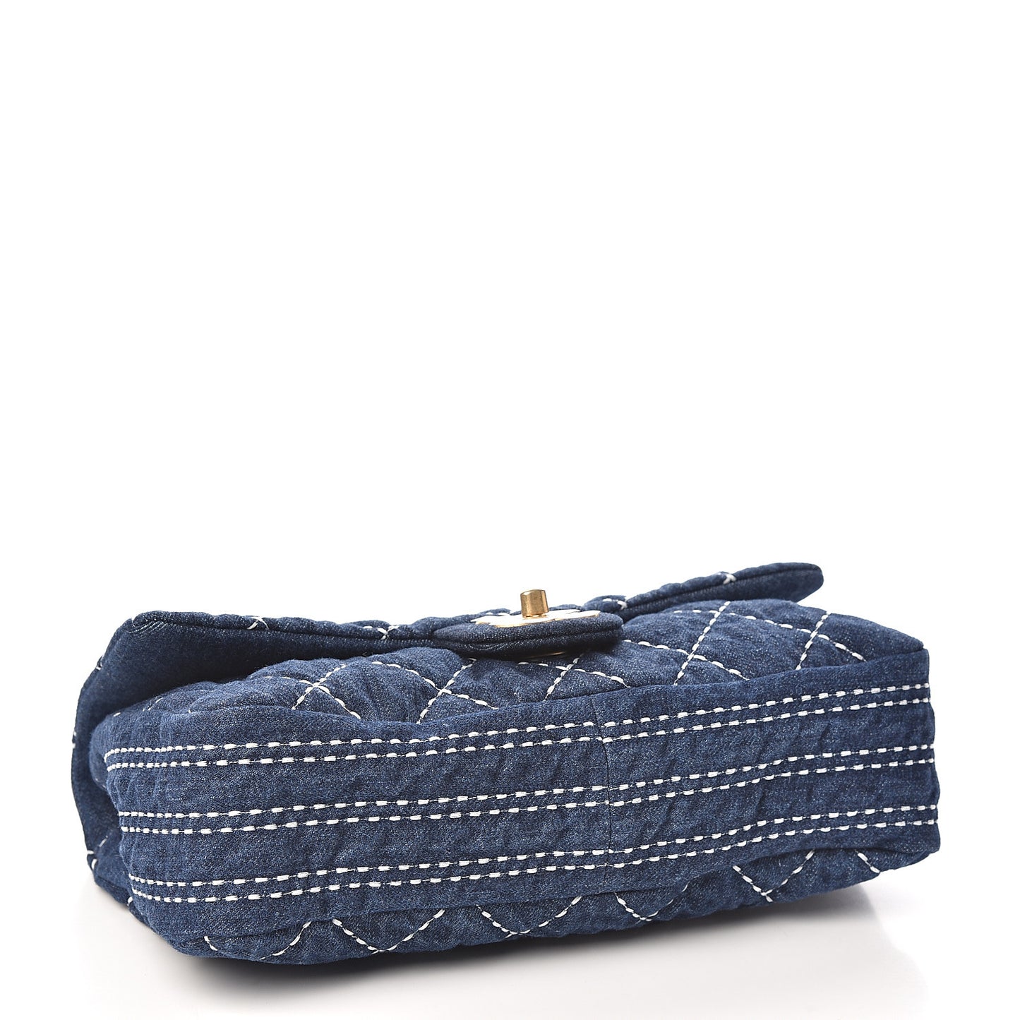 Denim Quilted Single Flap Blue
