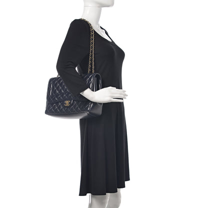 Chanel Lambskin Quilted Jumbo Mademoiselle Chic Flap Navy 2 of 11