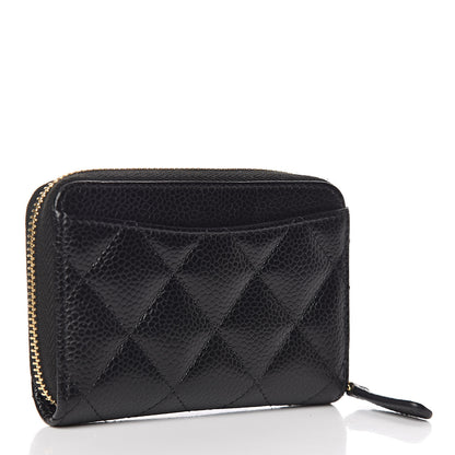 Chanel Caviar Quilted Zip Coin Purse Black 3 of 8