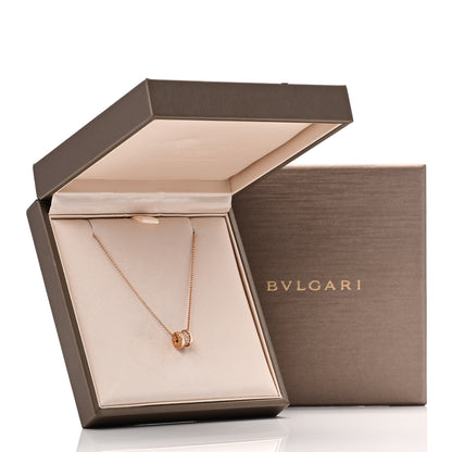 Bulgari 18K Rose Gold Diamond Small B.Zero1 Pave Pendant Necklace 5 of 5