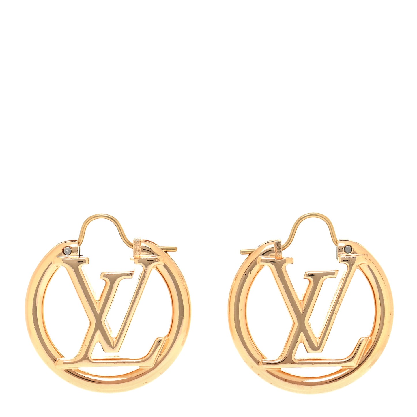 Metal Small Louise Hoop Earrings Gold