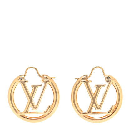 Louis Vuitton Metal Small Louise Hoop Earrings Gold 1 of 5