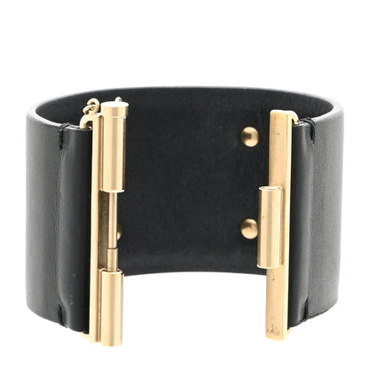 Chanel Calfskin CC Wide Cuff M Black Gold 4 of 6