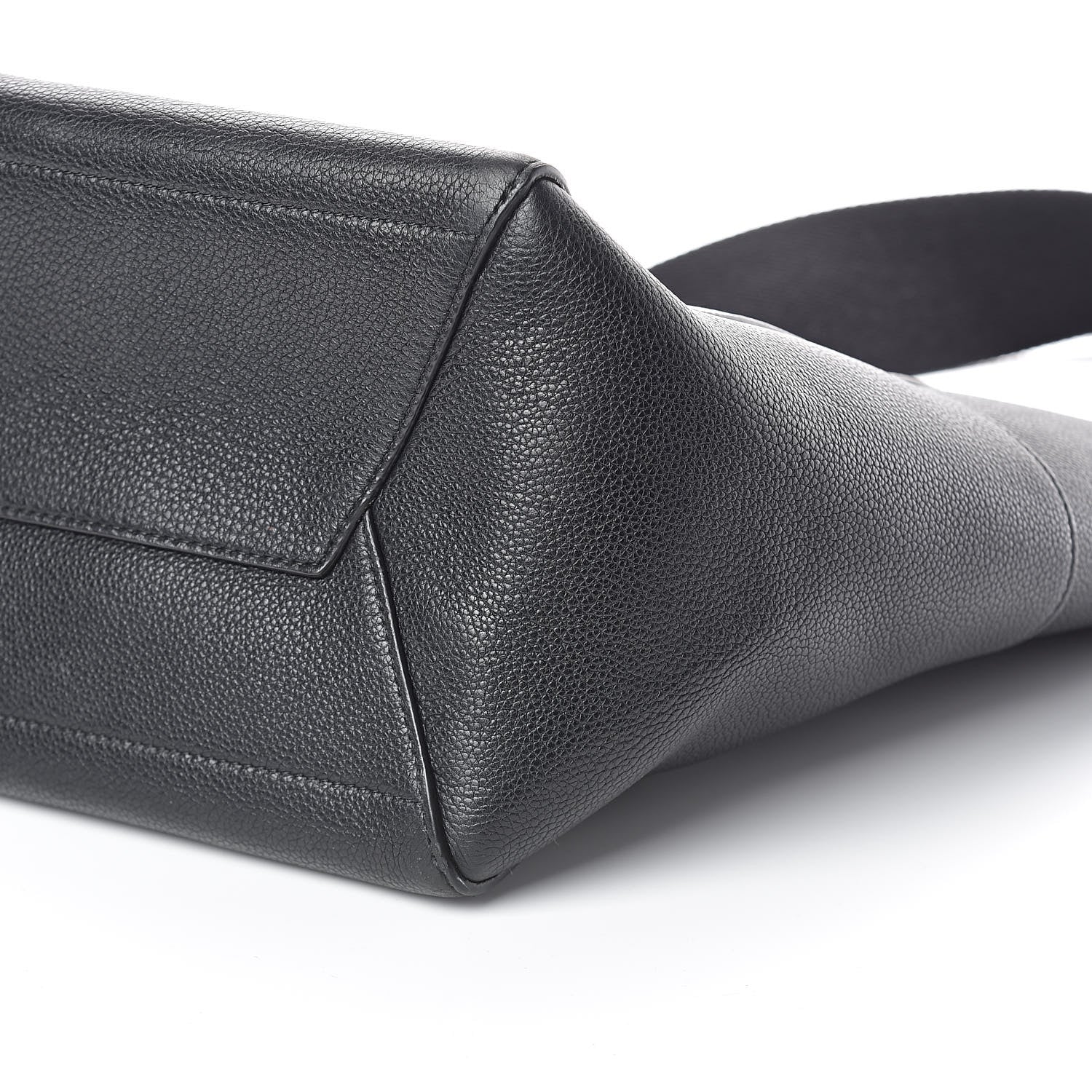 Celine Soft Grained Calfskin Sangle Bucket Bag Black 8 of 12