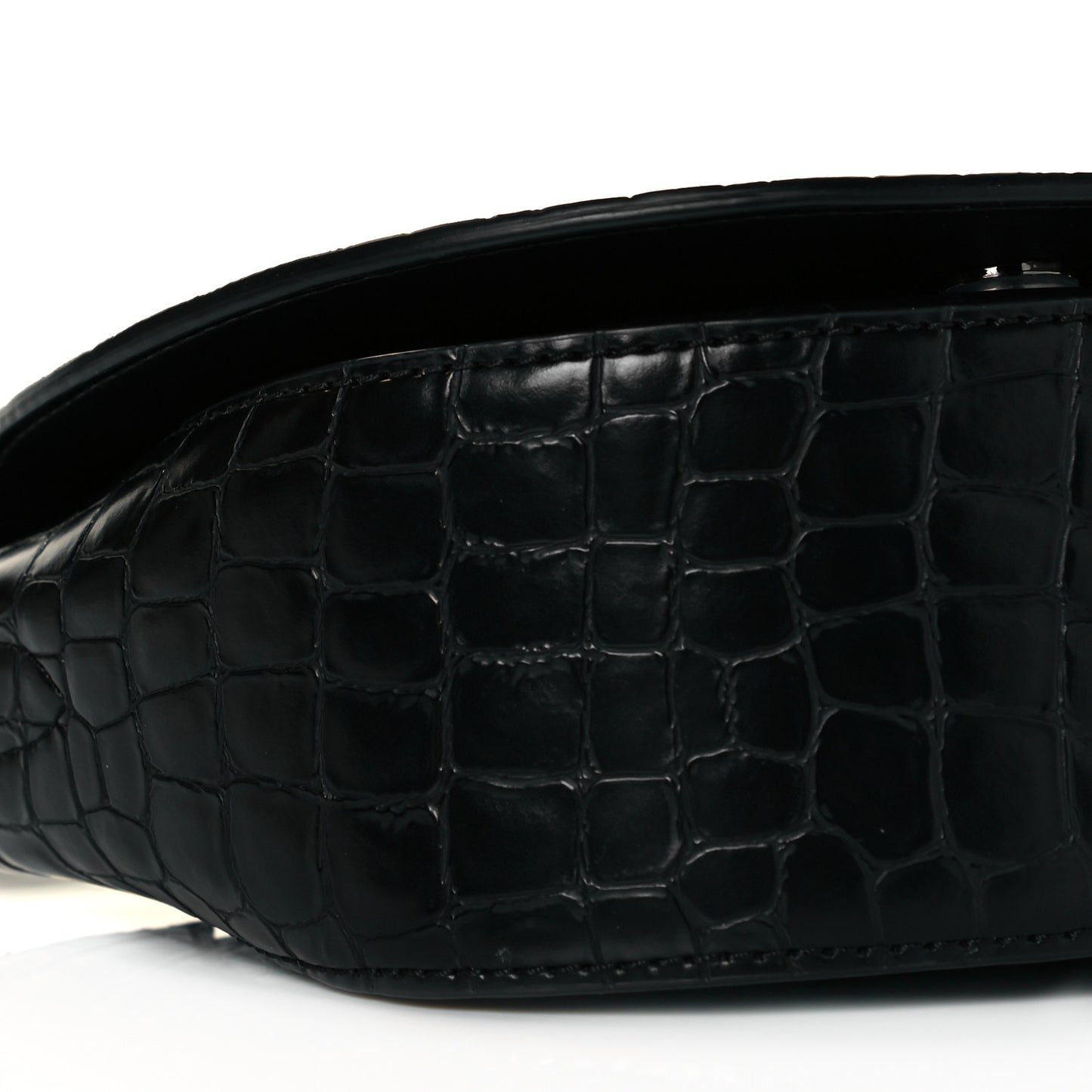 Crocodile Embossed Studded Logo Mini Marlee Black