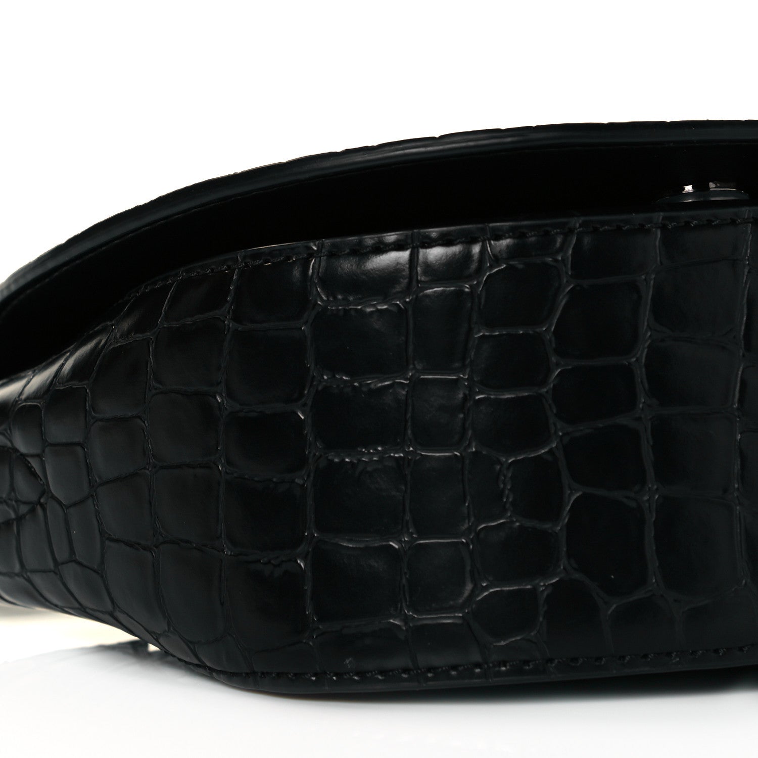 Stella McCartney Crocodile Embossed Studded Logo Mini Marlee Black 7 of 8