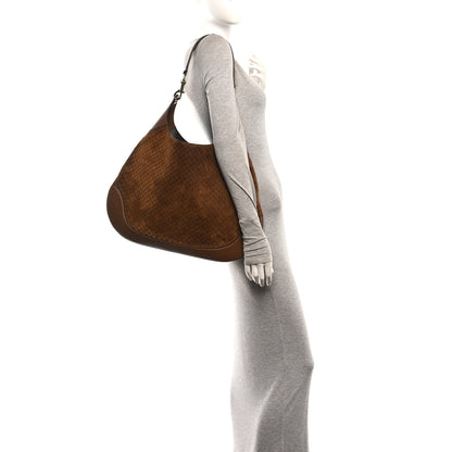 Gucci GG Suede B Large Shoulder Bag Brown 2 of 10